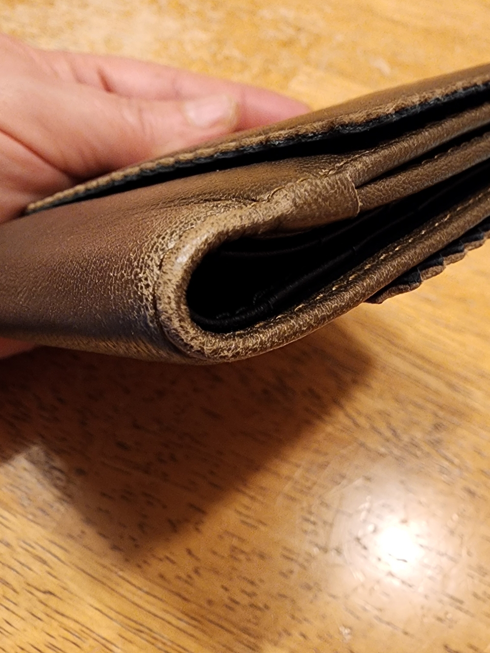 Loewe Anagram leather folding wallet in a metallic bronze - Picture 4 of 16